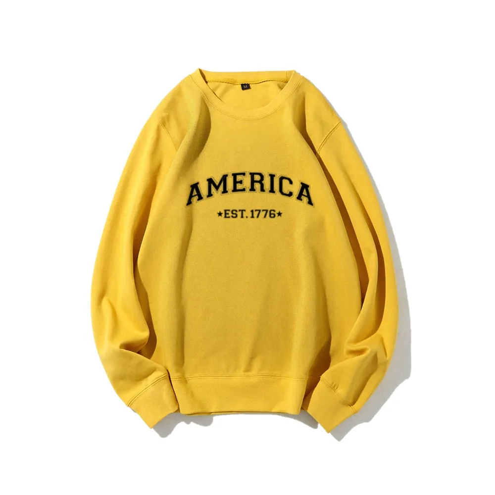 Women American Est 1776 Graphic Sweatshirts