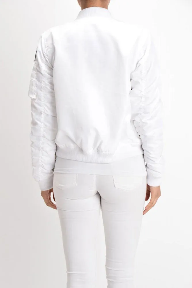 Women's Patched Flight Bomber Jacket