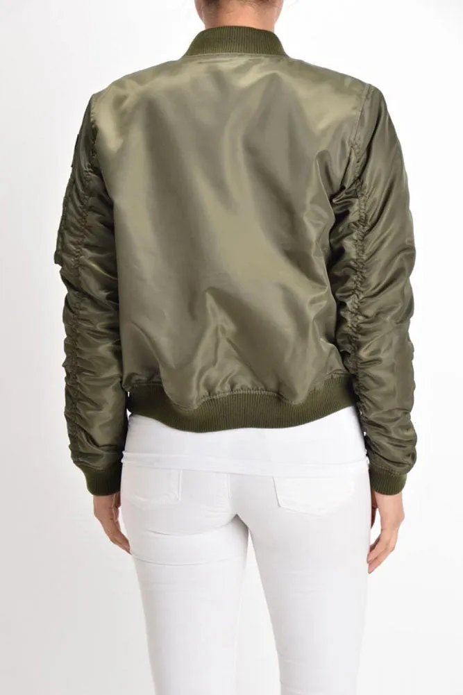 Women's Patched Flight Bomber Jacket