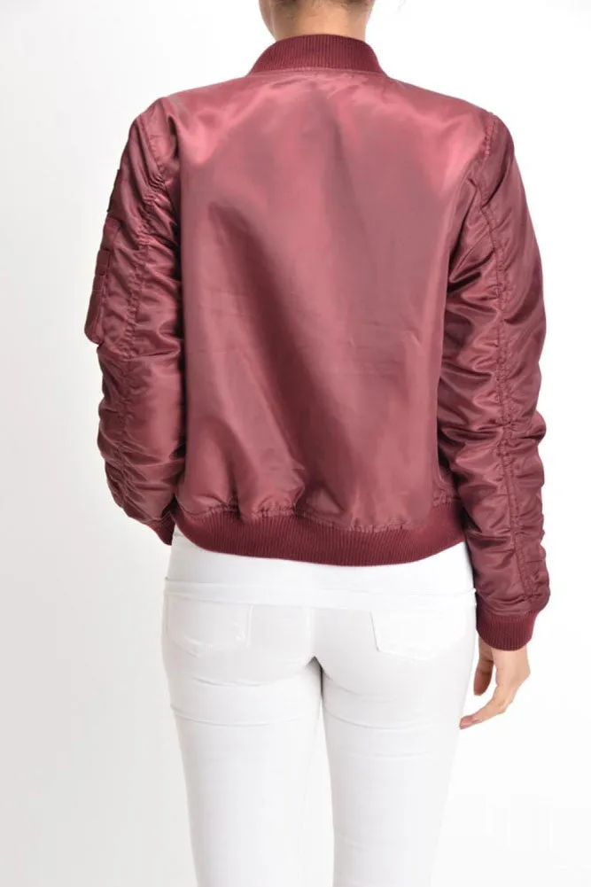 Women's Patched Flight Bomber Jacket