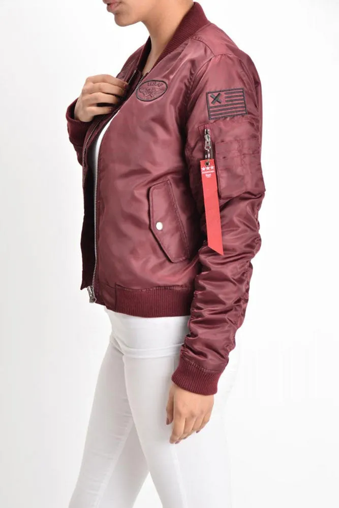 Women's Patched Flight Bomber Jacket