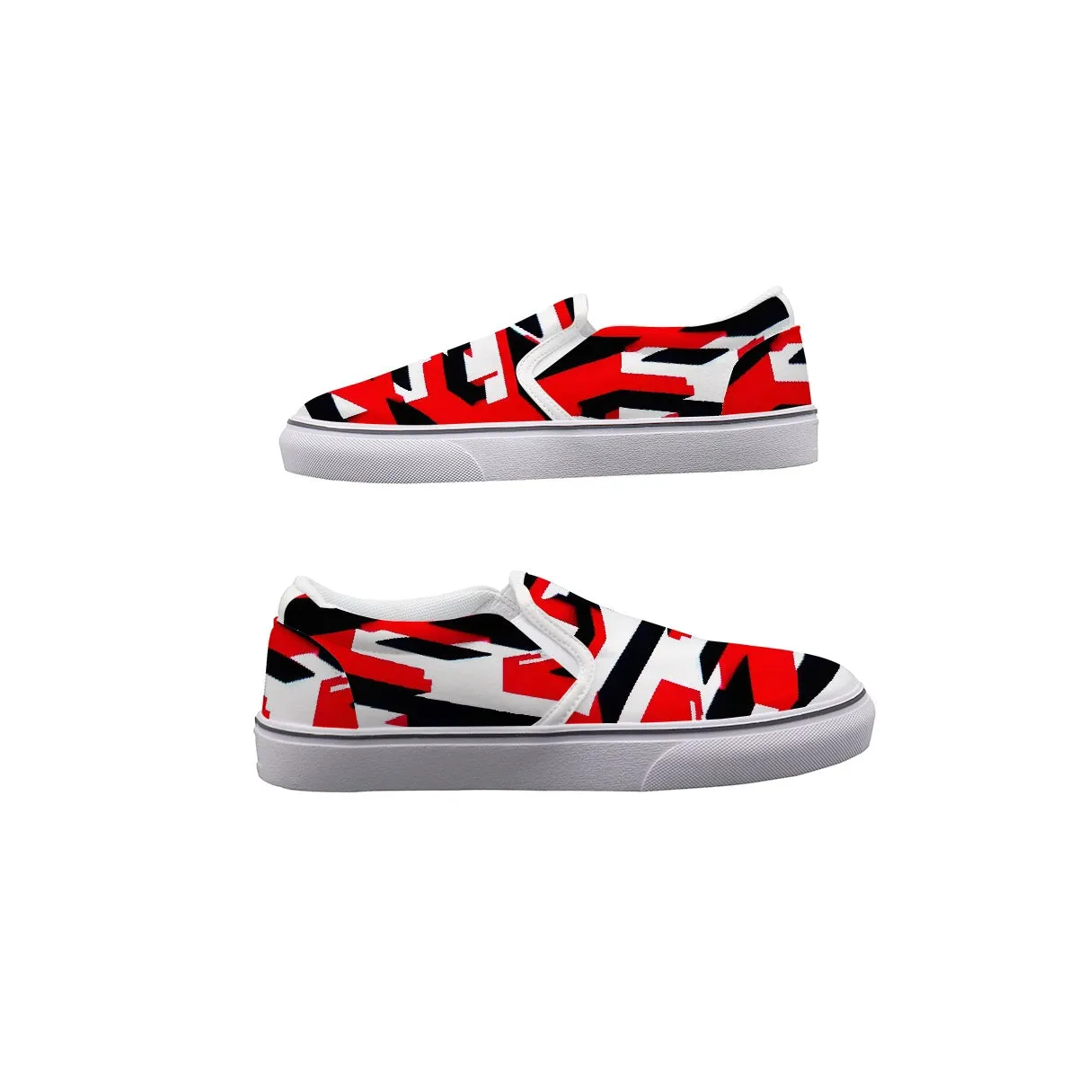 Women's Slip On Sneakers SS 16 red black and white print