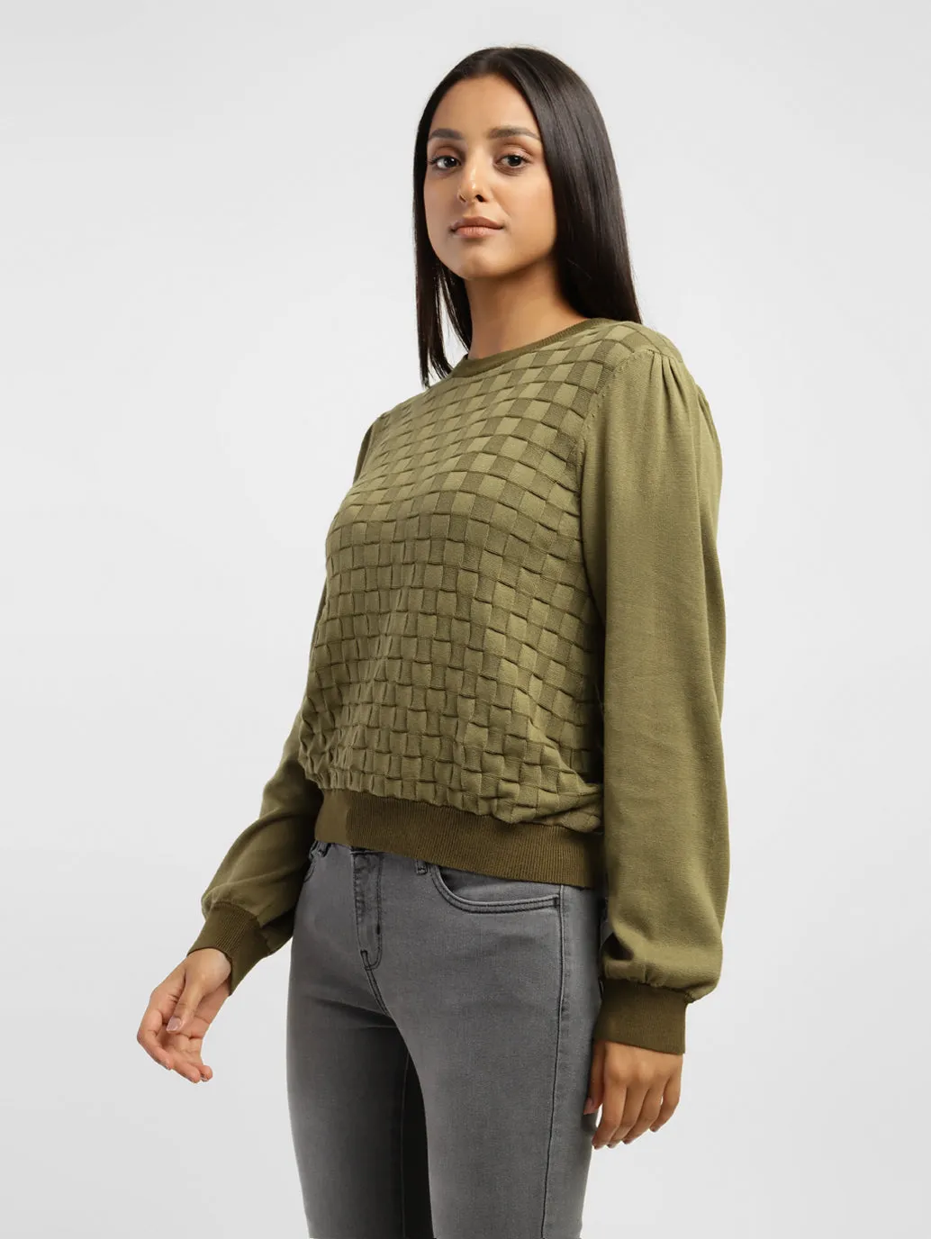 Women's Textured Round Neck Sweater