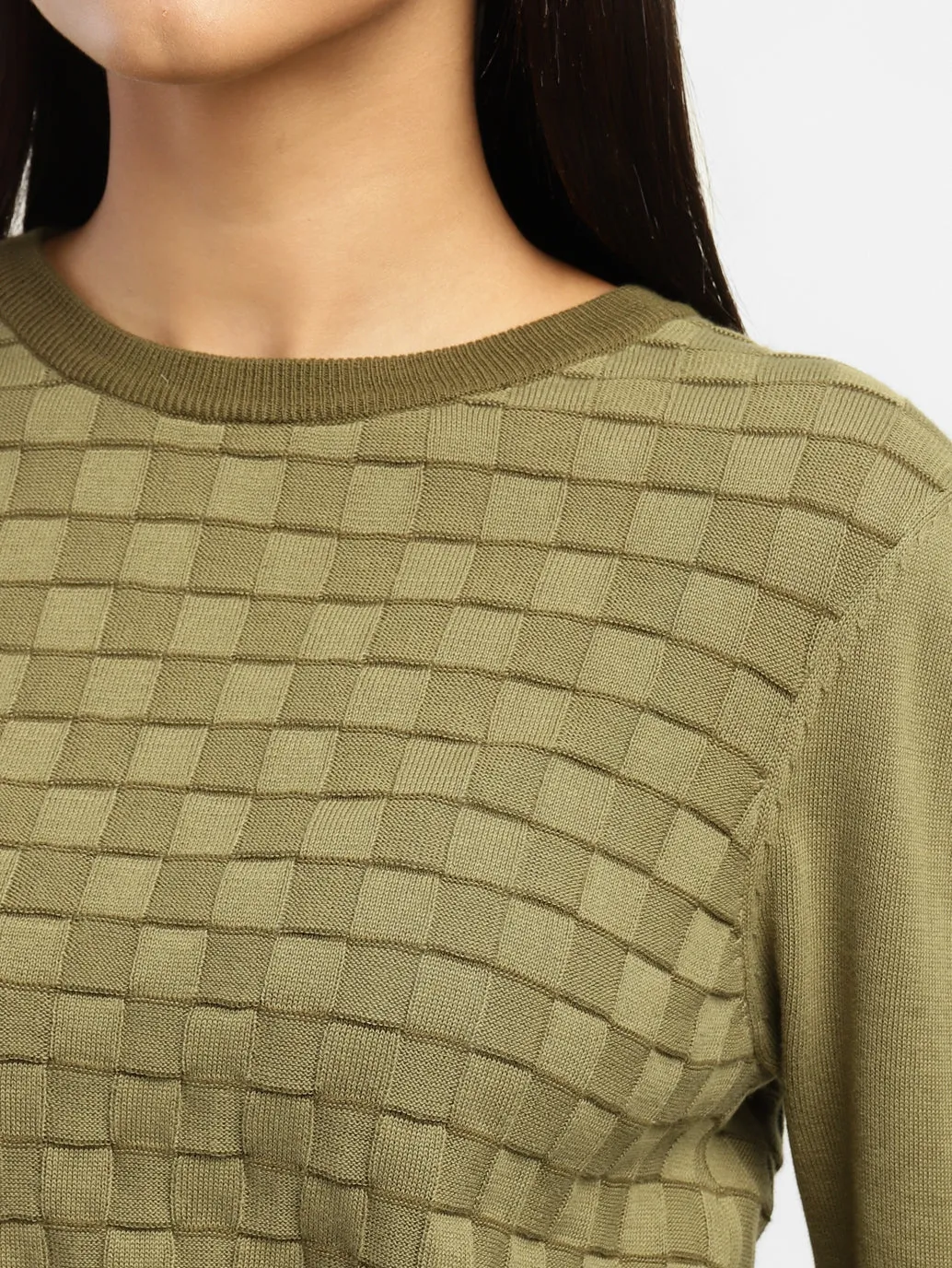 Women's Textured Round Neck Sweater