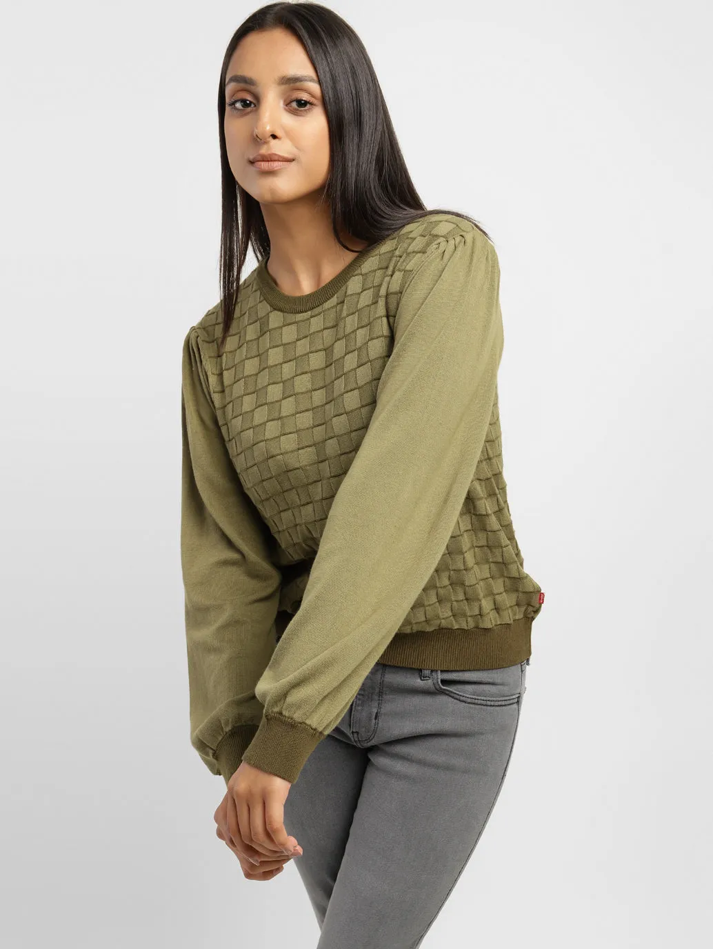 Women's Textured Round Neck Sweater