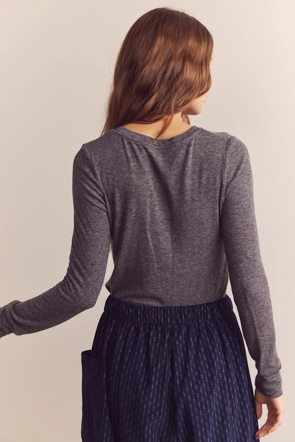 Wool blend lightweight knit top