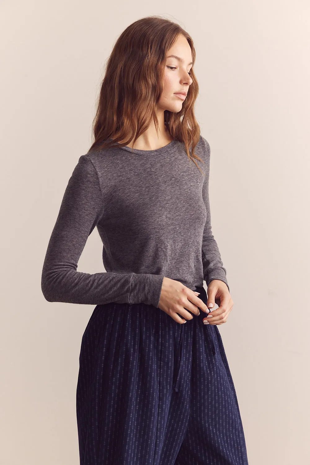 Wool blend lightweight knit top