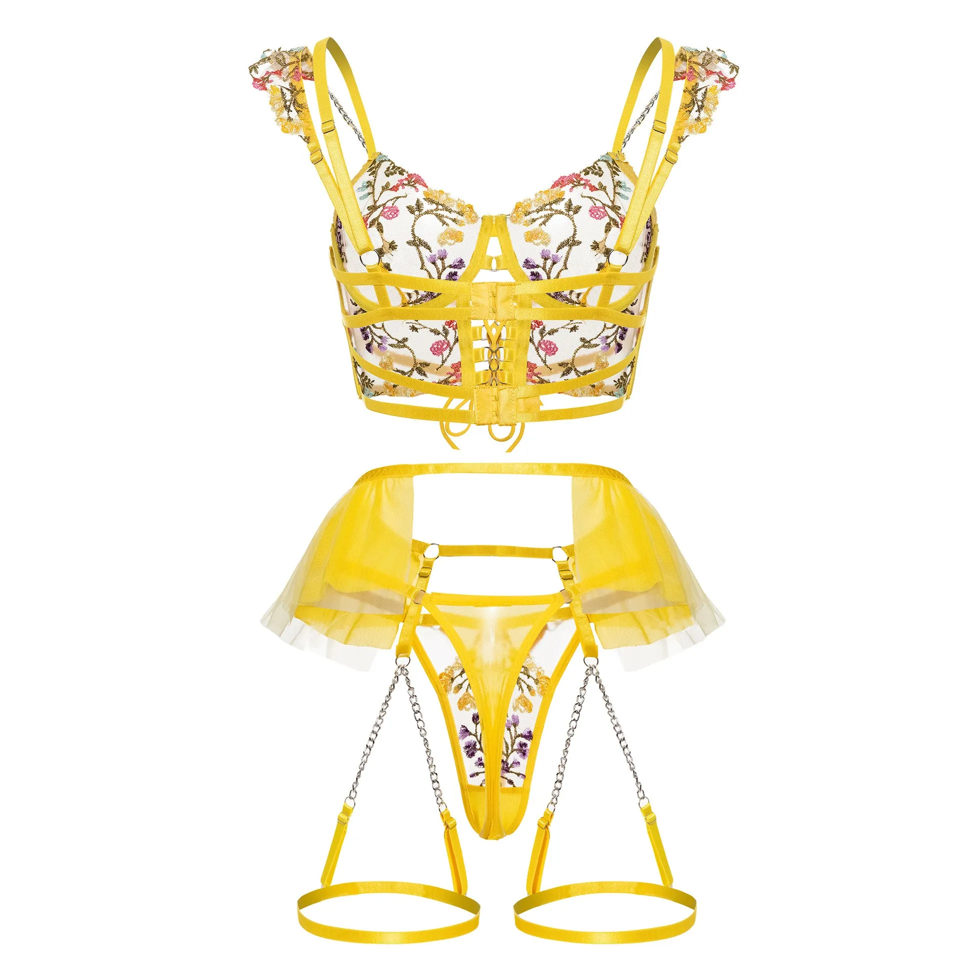 Yellow Sexy Lingerie Set KF70181